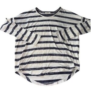 Rag & Bone Striped Long Sleeve Knit Top Small S Navy White Pullover Lightweight